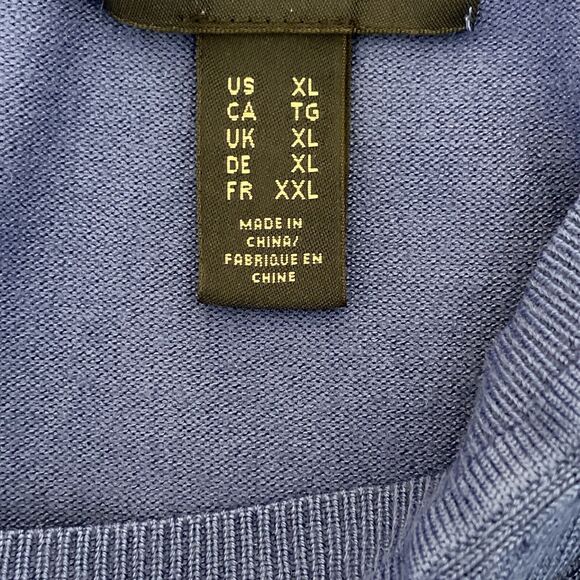 Lands' End Sweater Vest Mens Size XL Solid Blue Golf Preppy Grandpa Classic - Picture 5 of 9